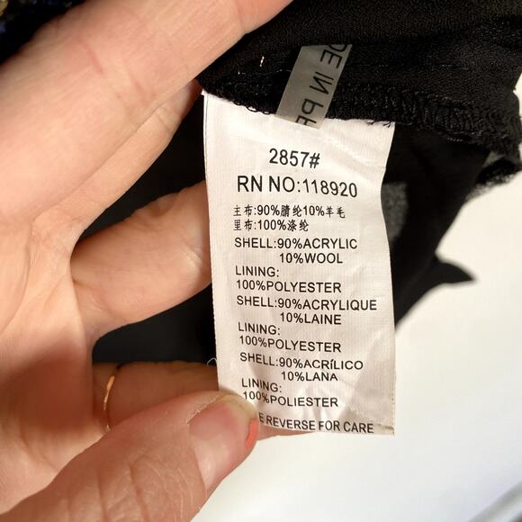 FRNCH Paris Wool Blend Frayed Tweed Top Large - Picture 4 of 8